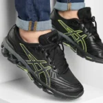 کتونی رانینگ آسیکس ASICS Gel Quantum 360 7 Black Neon Lime - Image 3